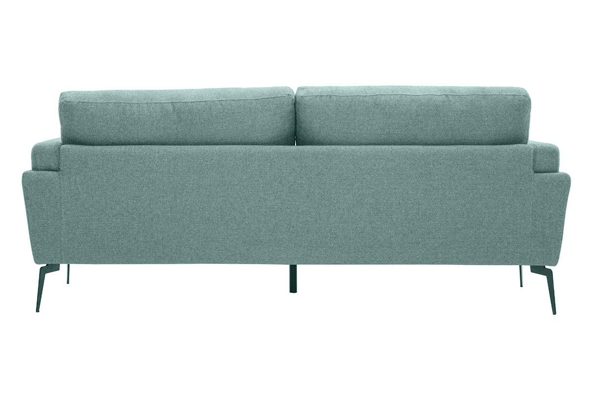 Canap� design 3 places en tissu vert de gris et m�tal noir MOSCO