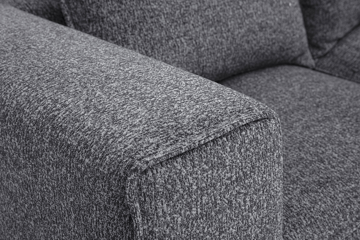Canap� modulable 2 places en tissu chin� gris fonc� KERRY