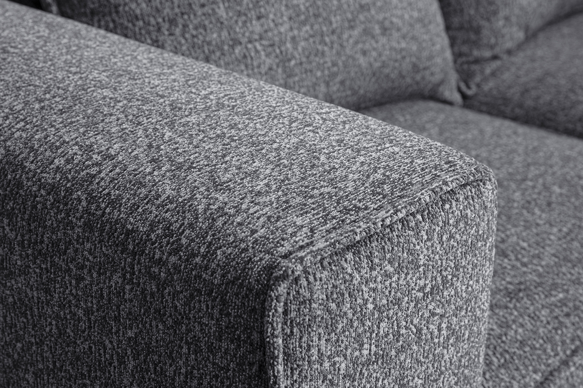 Canap� modulable 4 places en tissu chin� gris fonc� KERRY