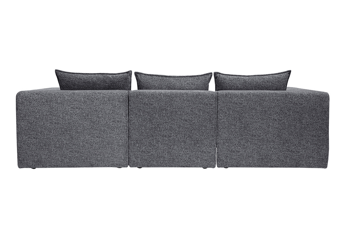 Canap� modulable 4 places en tissu chin� gris fonc� KERRY