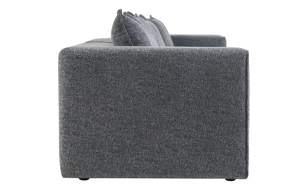 Canap� modulable 5 places en tissu chin� gris fonc� KERRY