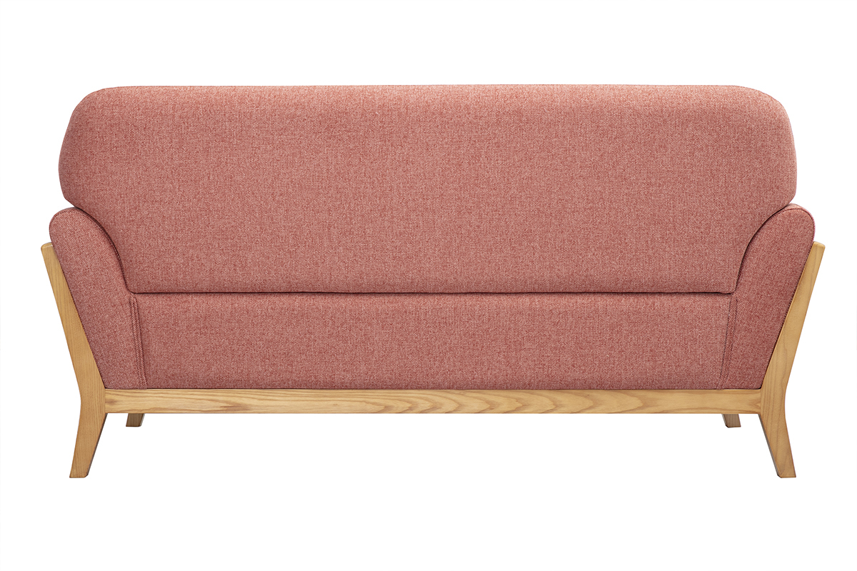 Canap� scandinave 2 places en tissu terracotta, vue arri�re.