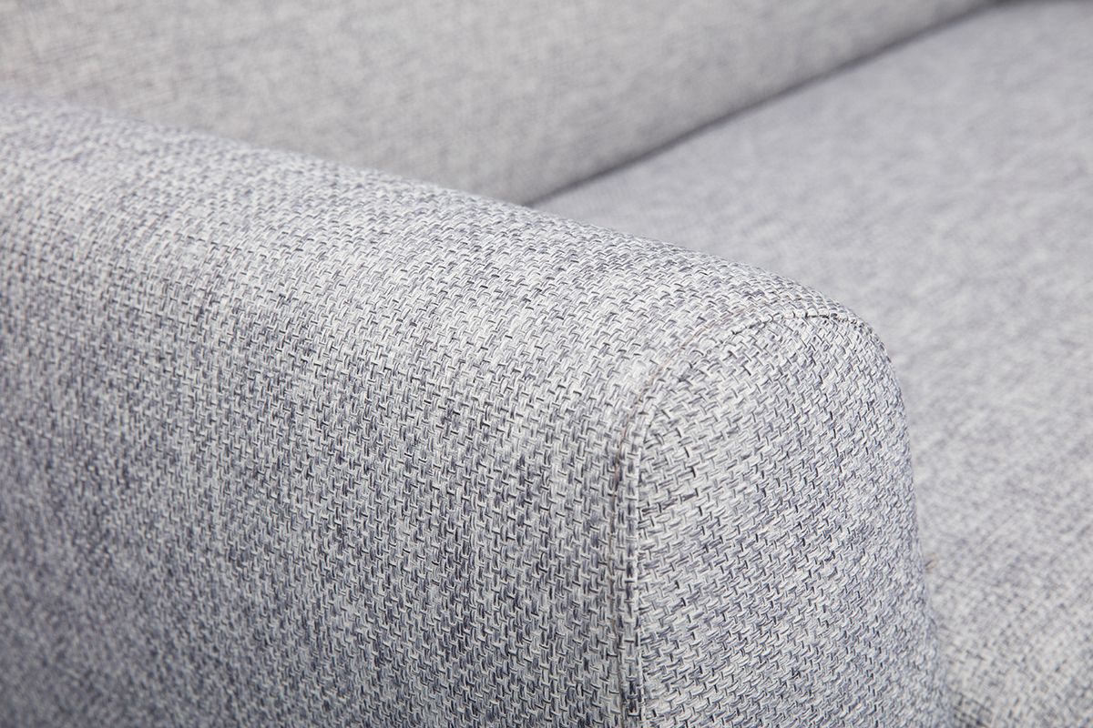 Canap� scandinave 2 places en tissu gris et bois clair PURE
