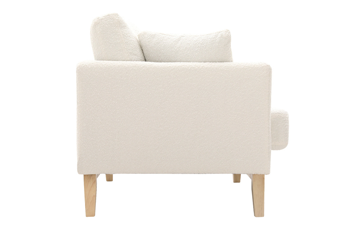 Canap� scandinave d�houssable 2 places en tissu effet laine boucl�e, vue de profil