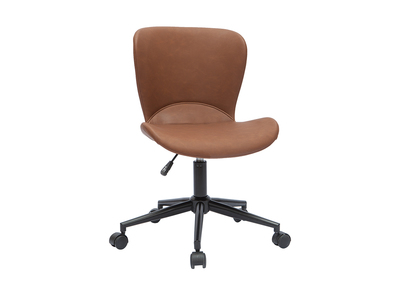 Chaise de bureau &agrave; roulettes marron et m&eacute;tal noir JOSH
