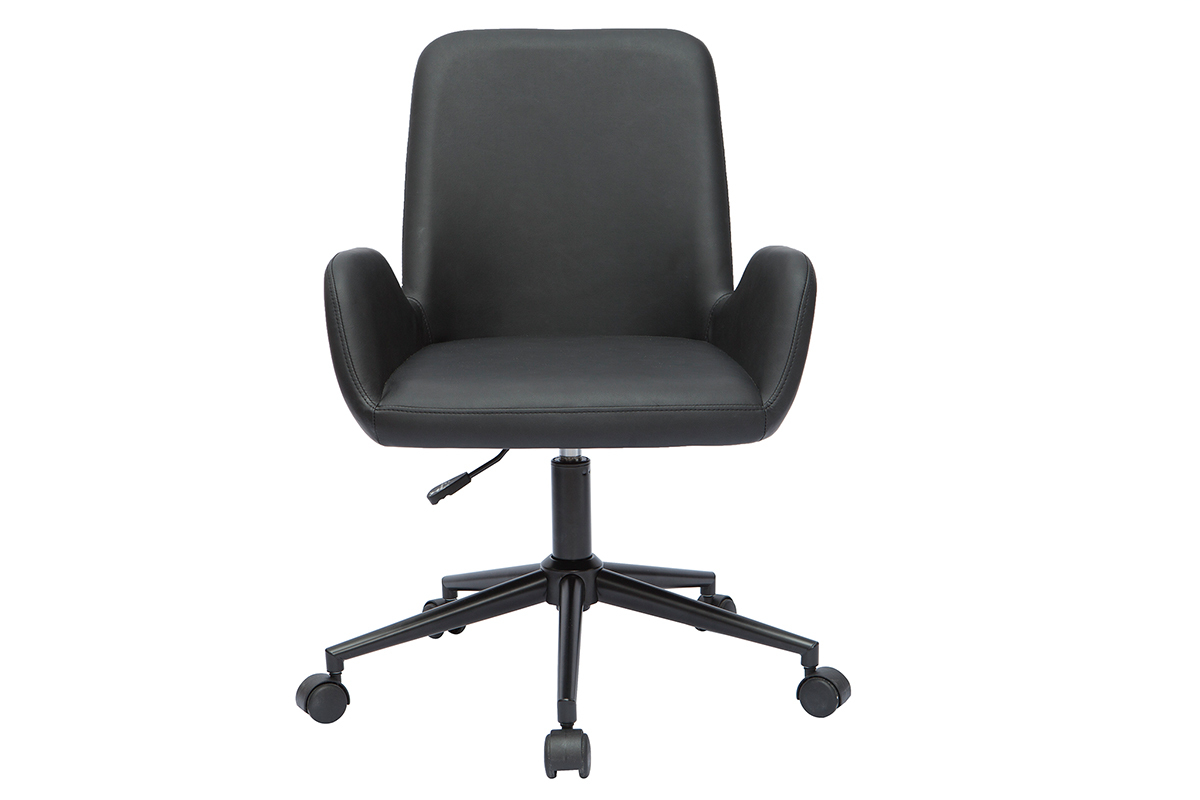 Chaise de bureau � roulettes noire ALBAN