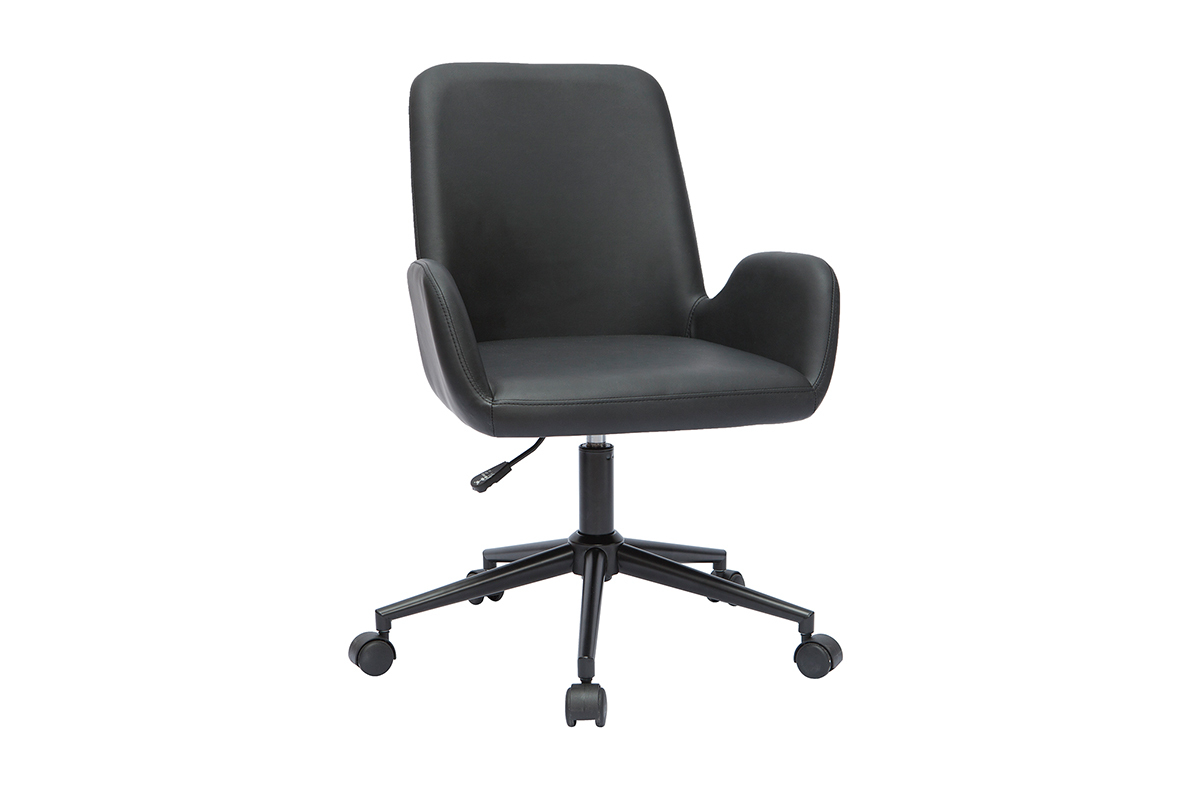 Chaise de bureau � roulettes noire ALBAN