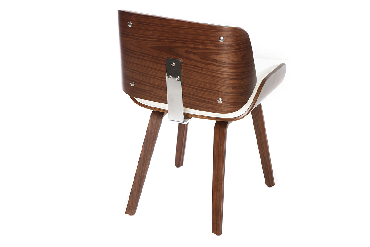 Chaise RUBBENS en bois fonc� et blanc, vue de dos.