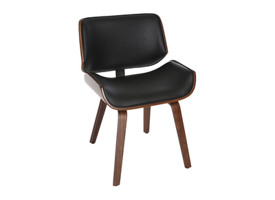 Chaise design noir et bois fonc&eacute; RUBBENS