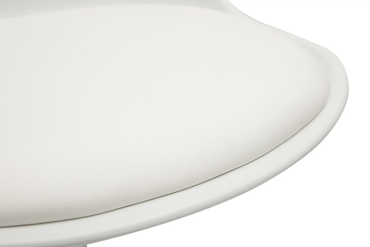 Zoom mati�re chaise blanche STEEVY, design moderne.