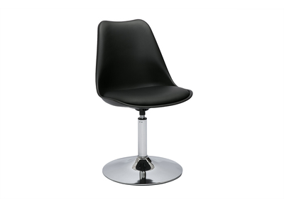 Chaise design pivotante noire et m&eacute;tal chrom&eacute; STEEVY V2