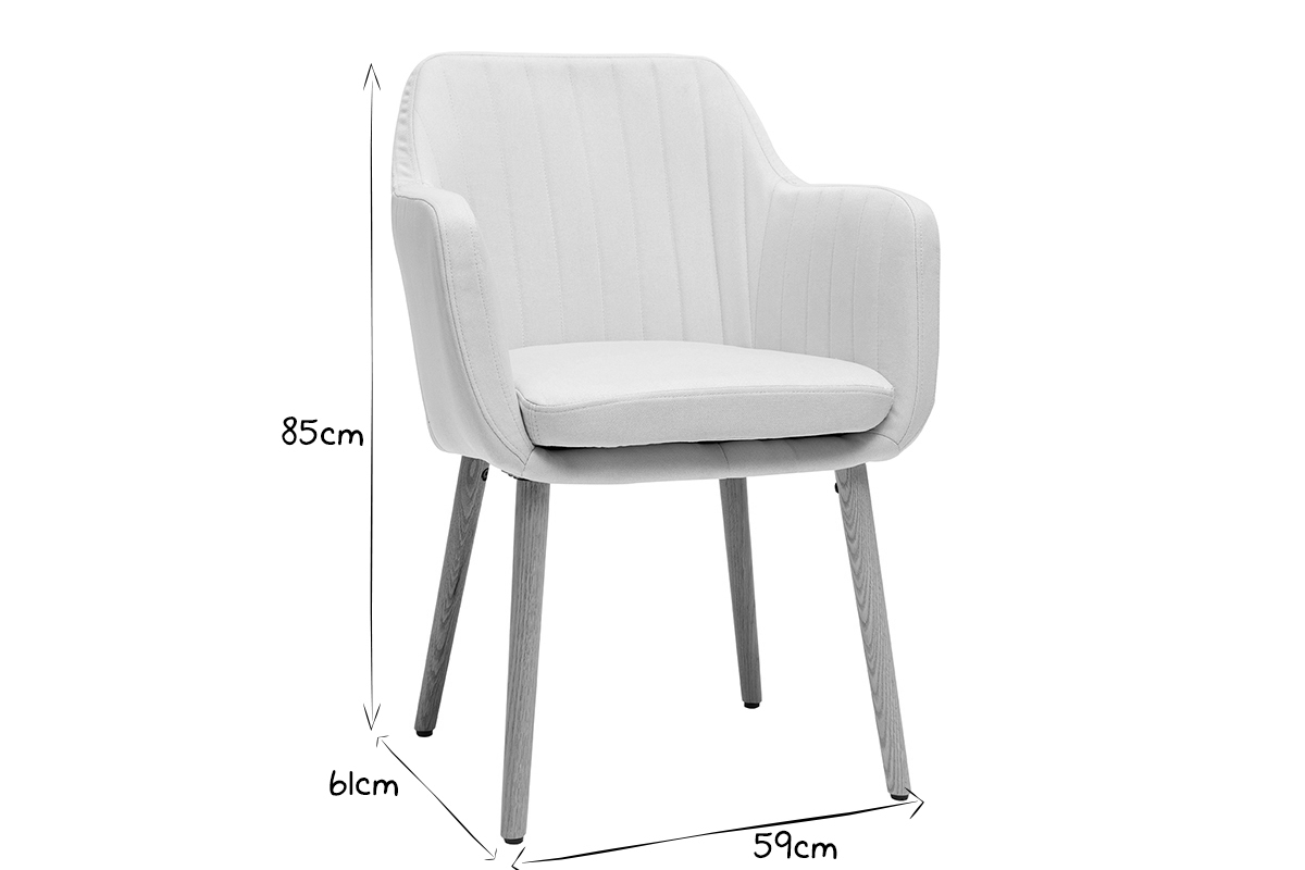 Chaise scandinave en tissu menthe � l'eau et bois clair massif ALEYNA