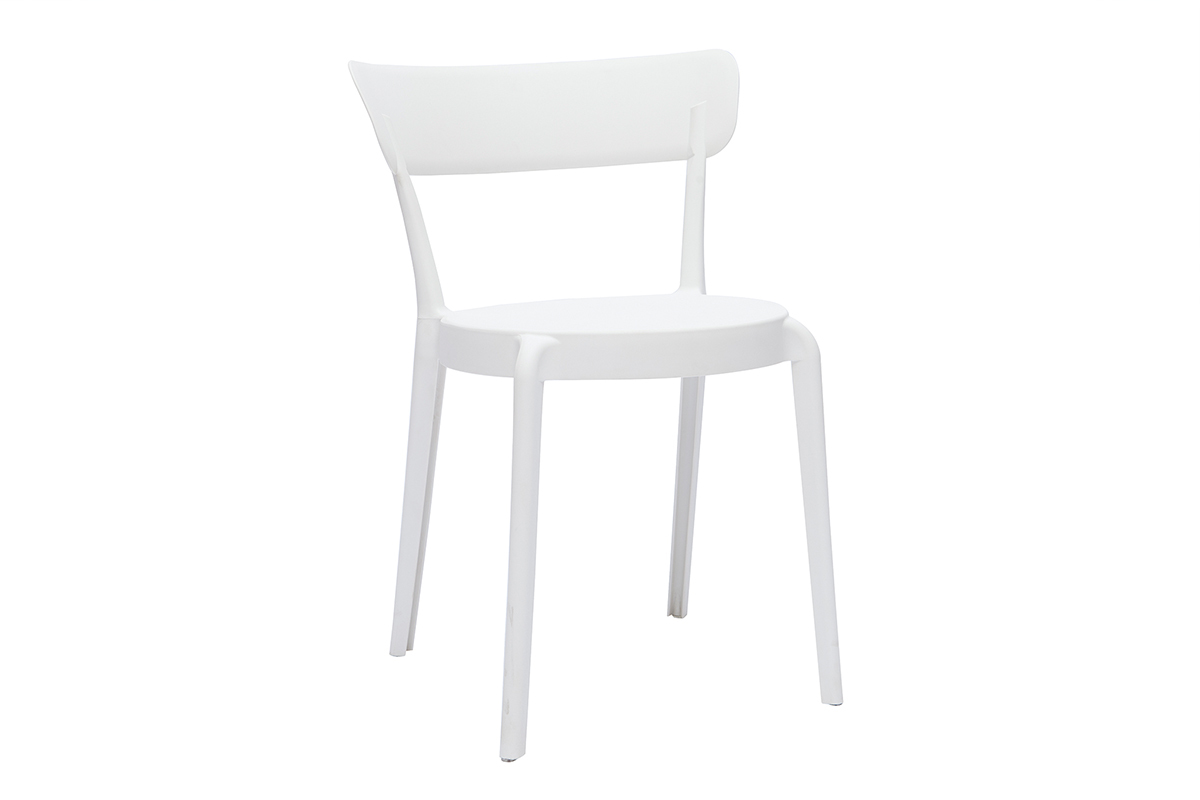 Chaises design blanches empilables int�rieur - ext�rieur (lot de 2) RIOS