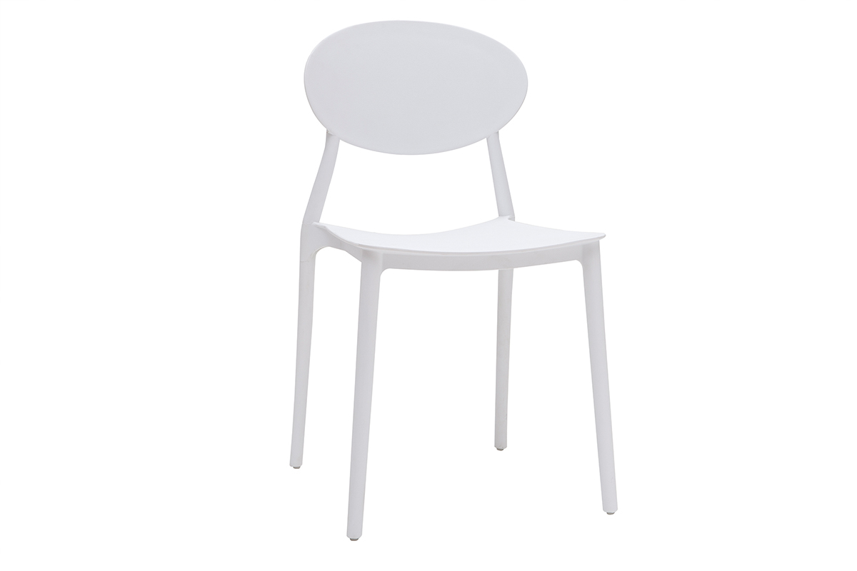 Chaises design empilables blanches int�rieur - ext�rieur (lot de 2) ANNA