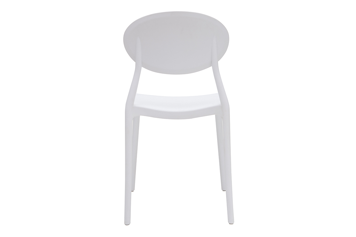 Chaises design empilables blanches int�rieur - ext�rieur (lot de 2) ANNA