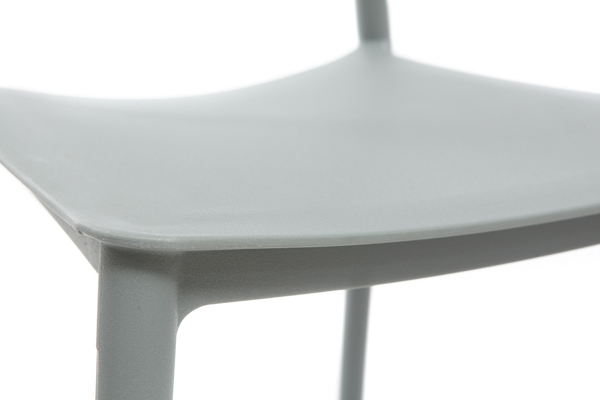 Chaises design empilables gris clair int�rieur - ext�rieur (lot de 2) ANNA
