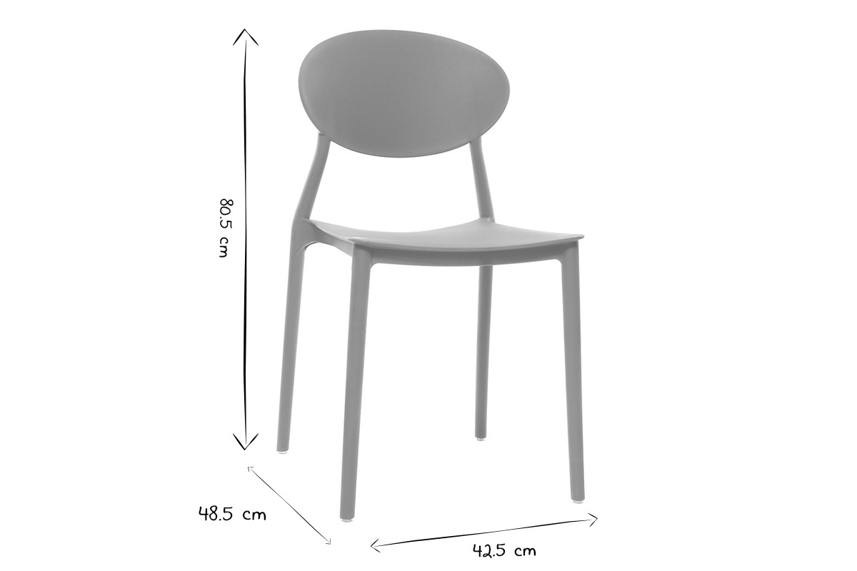 Chaises design empilables jaunes int�rieur - ext�rieur (lot de 2) ANNA