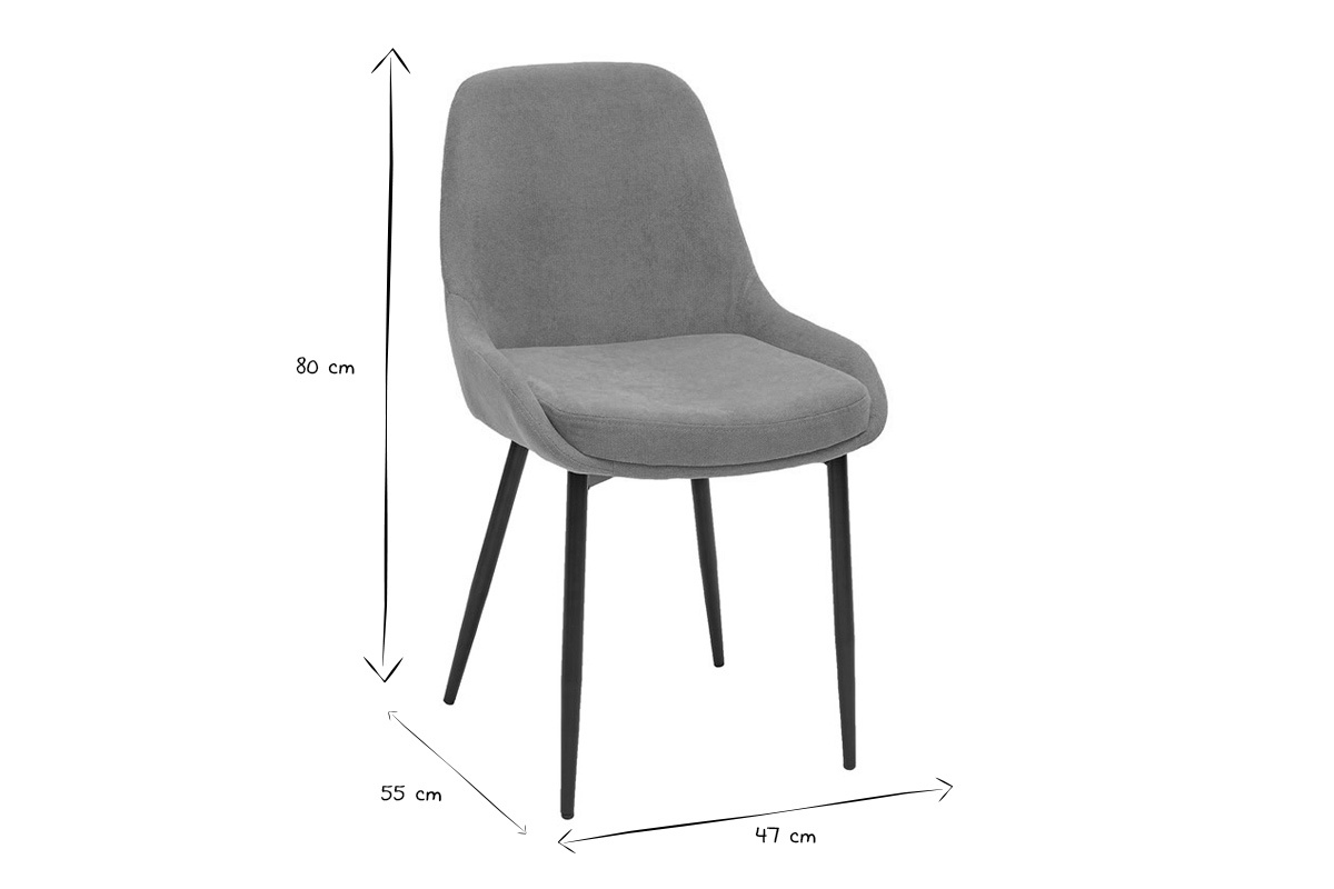 Chaises design en tissu effet velours jaune moutarde et m�tal noir (lot de 2) HOLO