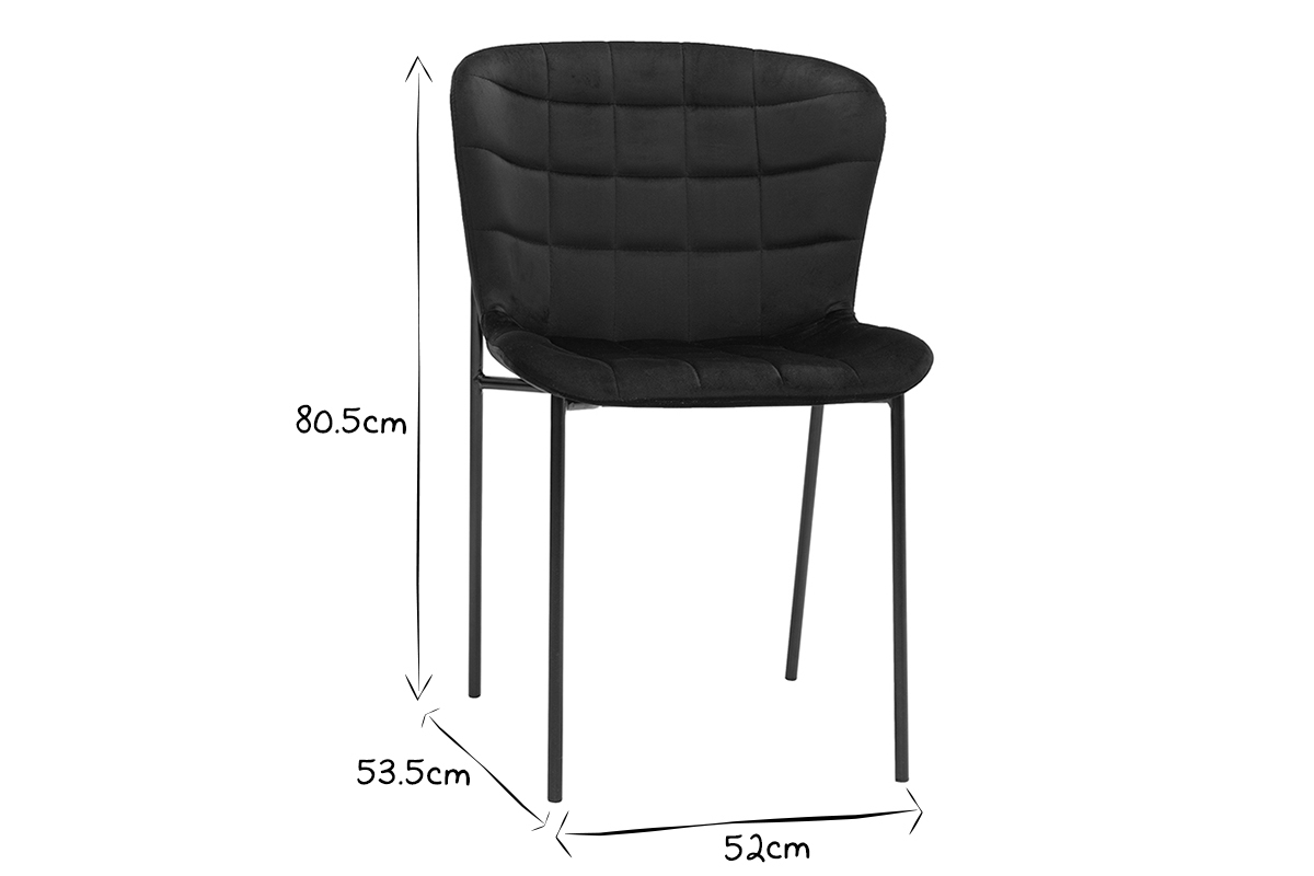 Chaises design en tissu velours bronze et m�tal noir (lot de 2) SAIGA