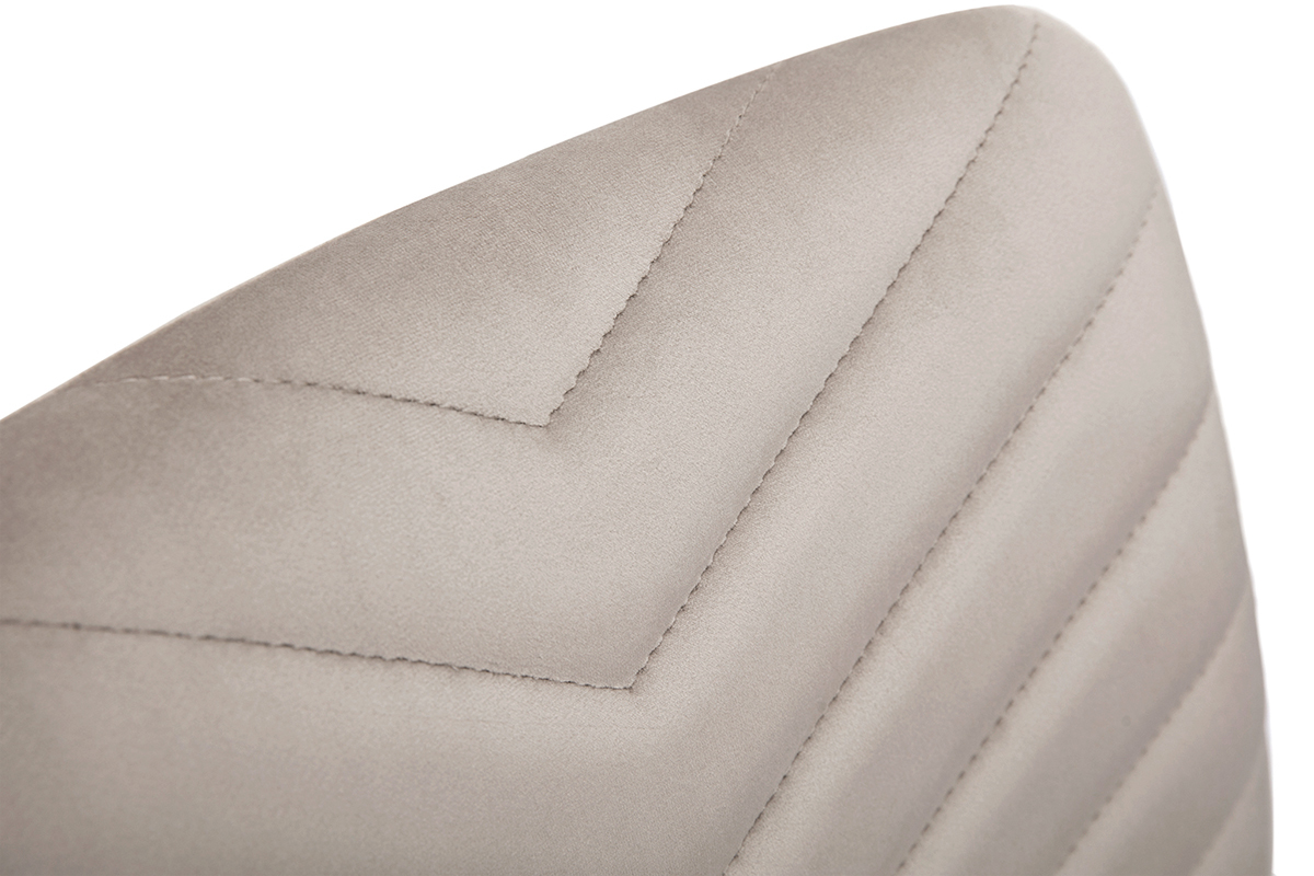 Chaises design en tissu velours taupe et m�tal noir (lot de 2) PUMPKIN