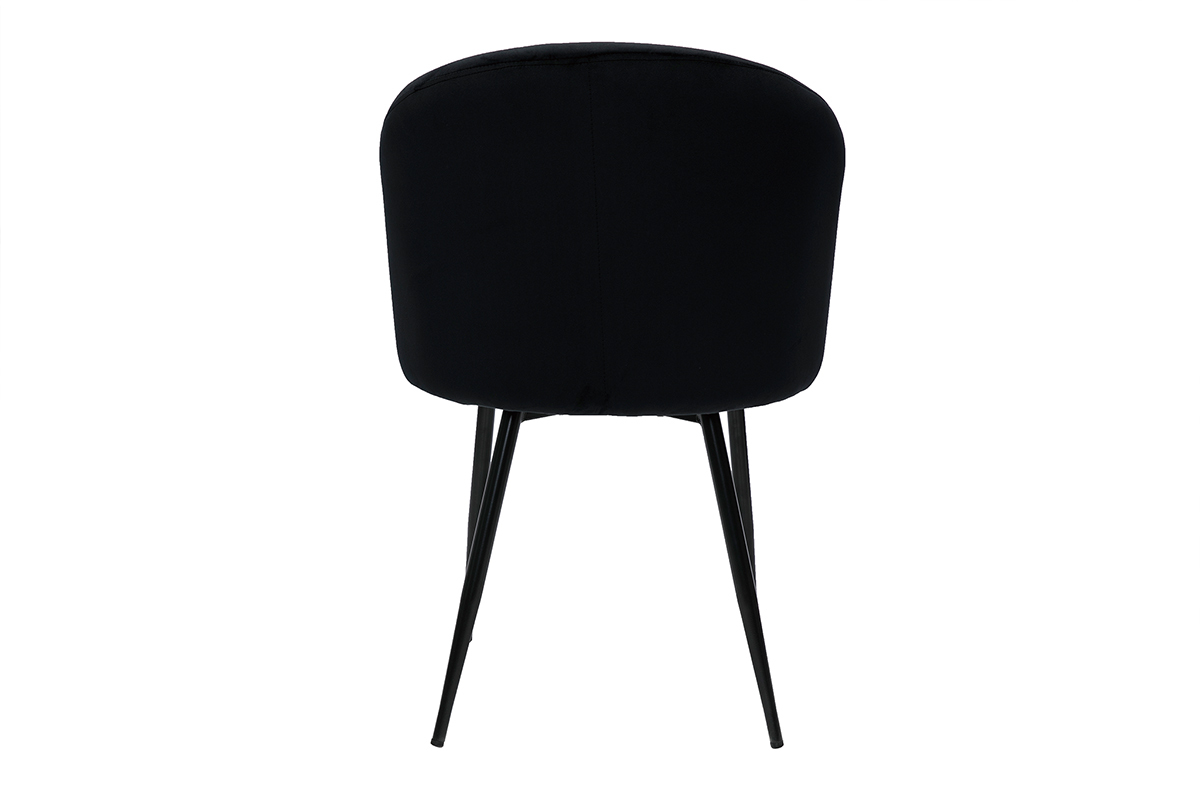 Chaises design noires en tissu velours et m�tal (lot de 2) VANITY