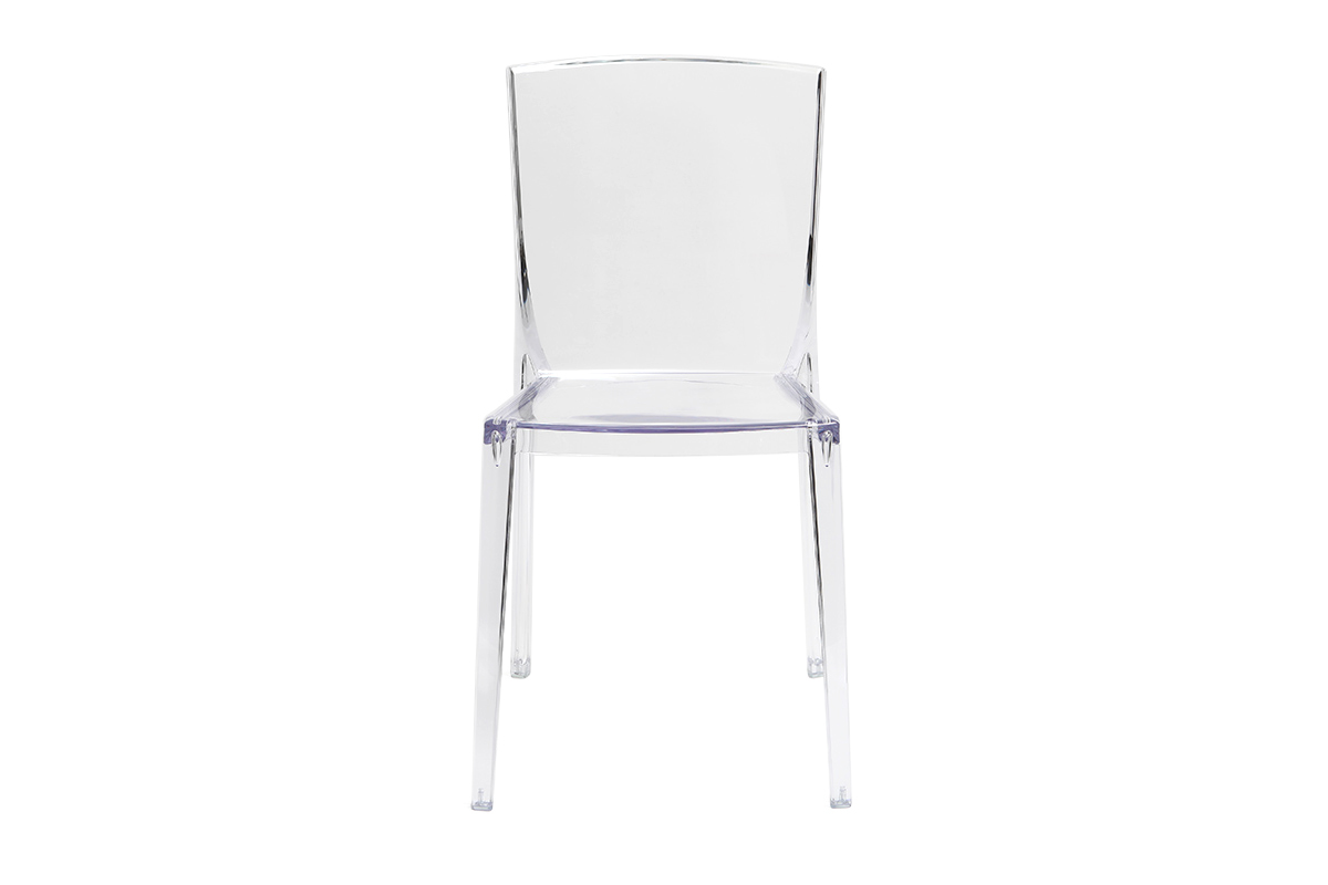 Chaises design transparentes empilables int�rieur - ext�rieur (lot de 2) ISLAND