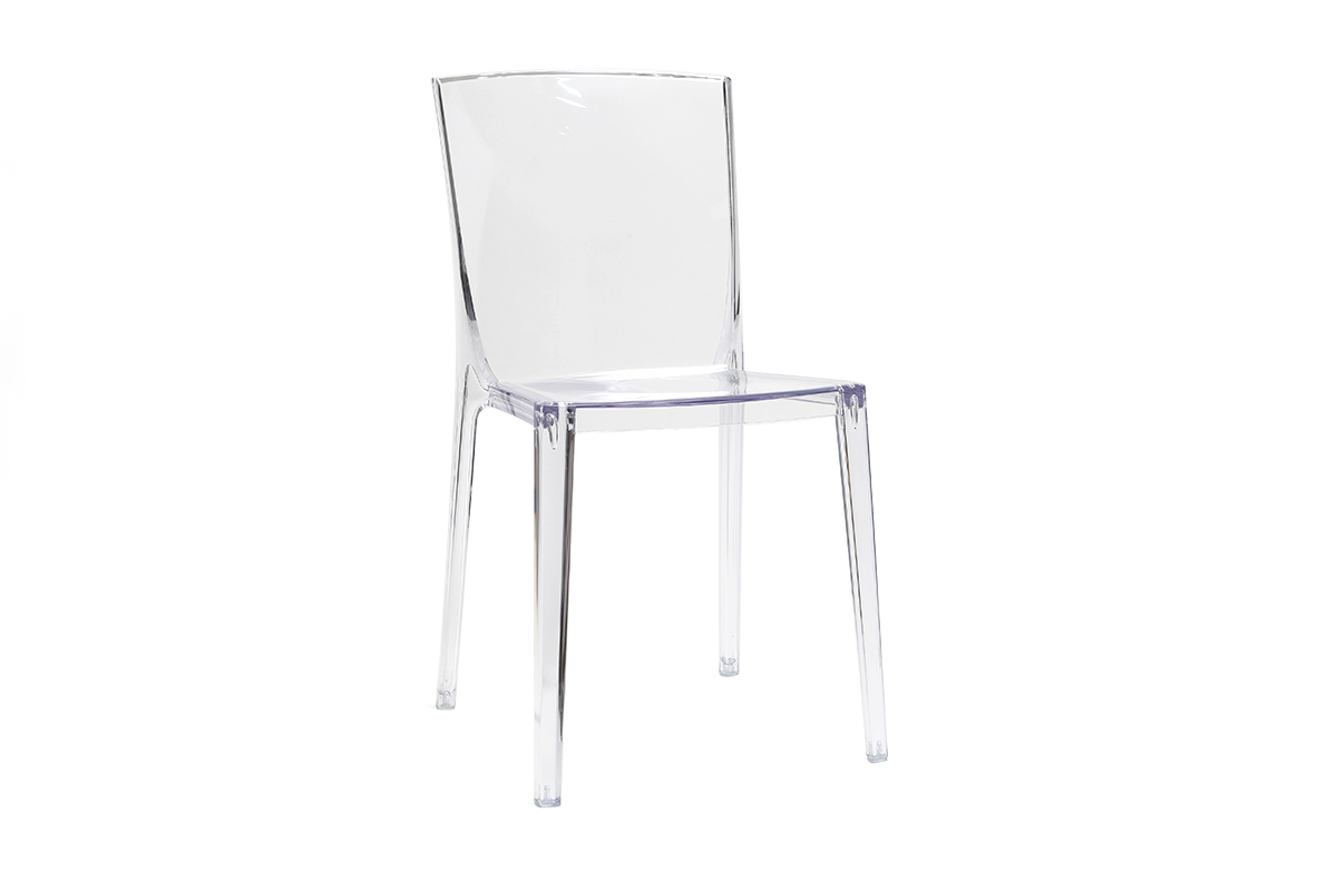 Chaises design transparentes empilables int�rieur - ext�rieur (lot de 2) ISLAND