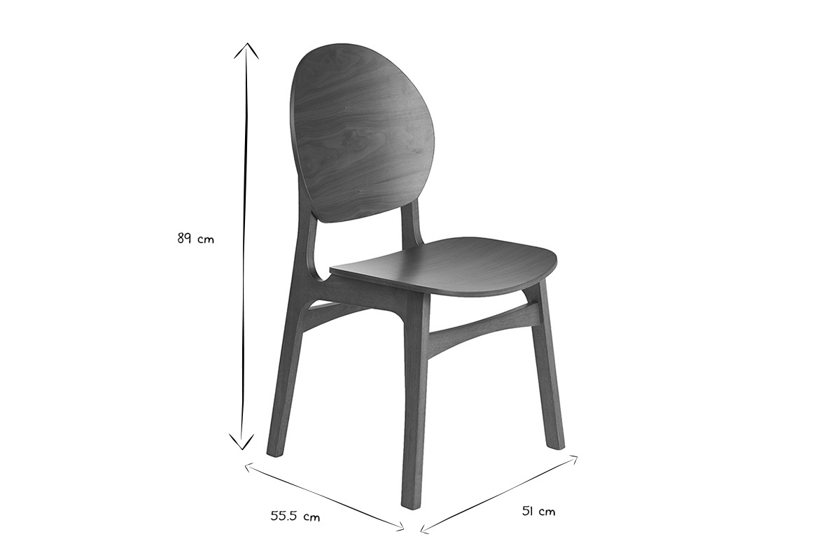 Chaises en bois fonc� (lot de 2) ELTON