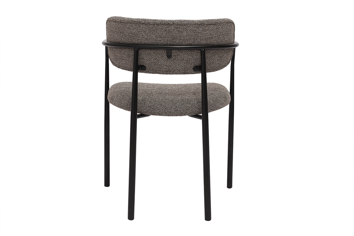 Chaises en tissu textur� taupe et m�tal noir (lot de 2) SWIFT