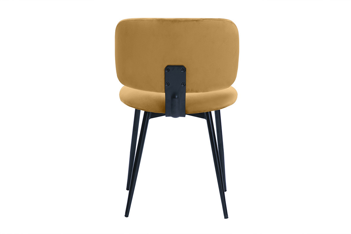 Chaises en tissu velours bronze et m�tal noir (lot de 2) ATRIUM