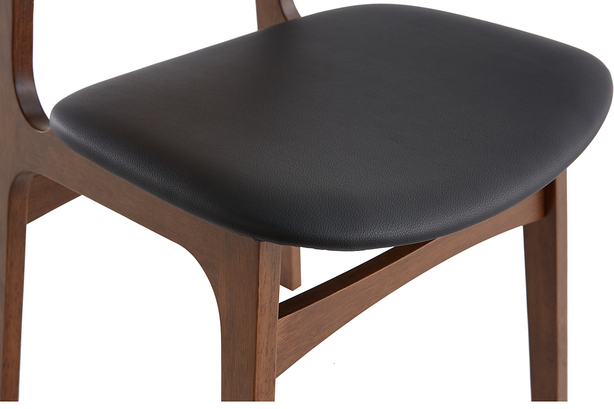 Chaises noires et bois fonc� (lot de 2) ELTON