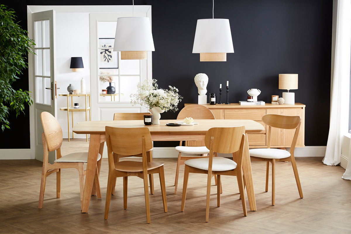 Chaises noires et bois fonc� (lot de 2) ELTON
