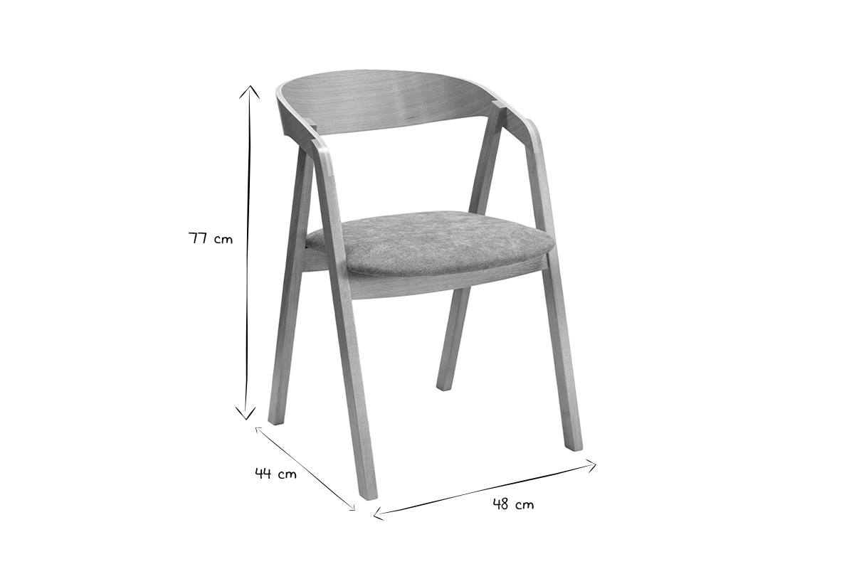 Chaises scandinaves empilables en bois clair ch�ne et tissu effet velours terre br�l�e (lot de 2) LOVA