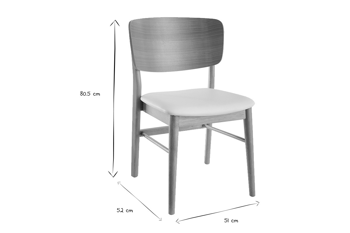 Chaises scandinaves en bois clair et blanc (lot de 2) SHELDON
