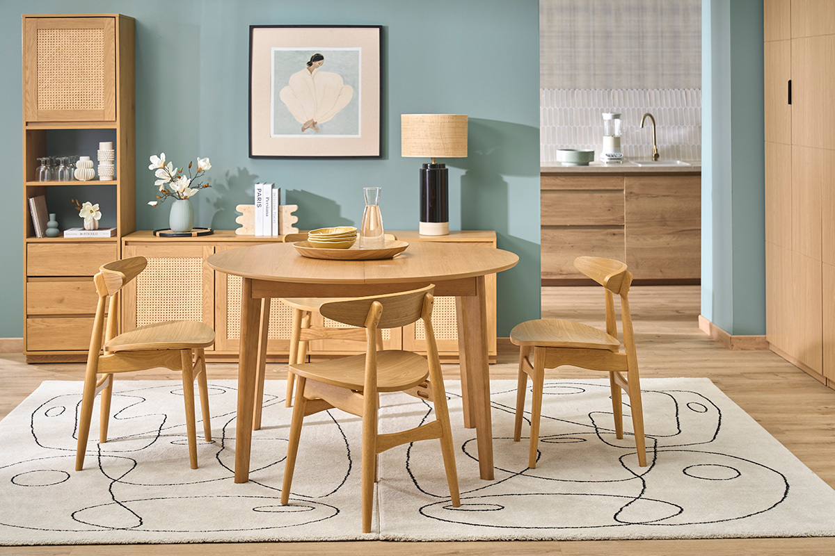 Chaises scandinaves en bois clair fr�ne (lot de 2) WALFORD