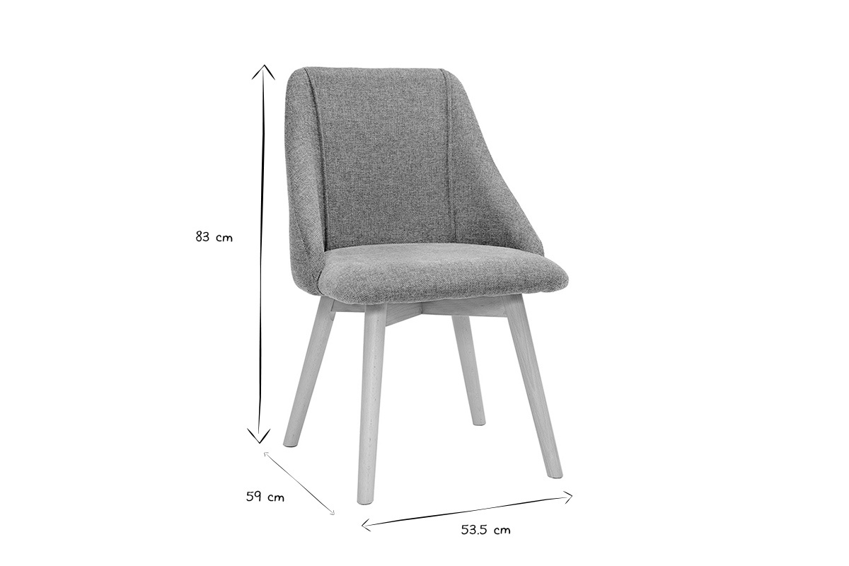 Chaises scandinaves en tissu effet velours textur� vert c�ladon et bois clair (lot de 2) HIGGINS