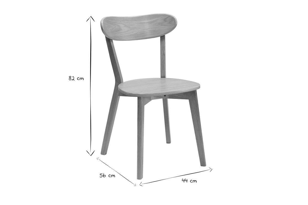 Chaises vintage bois clair ch�ne (lot de 2) DOVE
