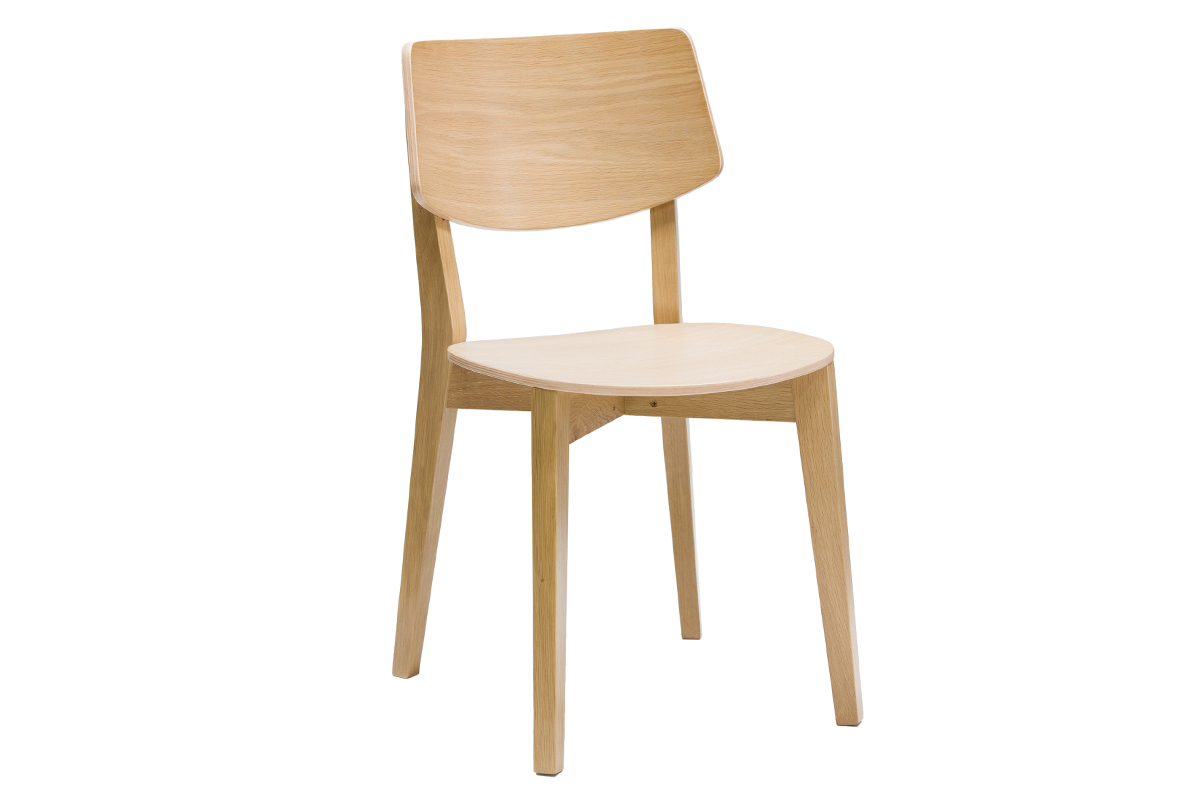 Chaises vintage en bois clair ch�ne (lot de 2) AVEA