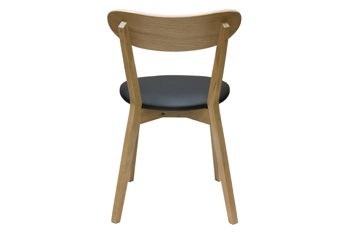 Chaises vintage en bois clair ch�ne et noir (lot de 2) DOVE