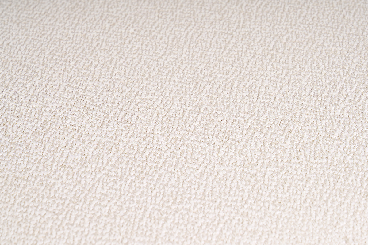 Chaises vintage en bois clair ch�ne et tissu effet laine boucl�e blanc (lot de 2) LUCIA