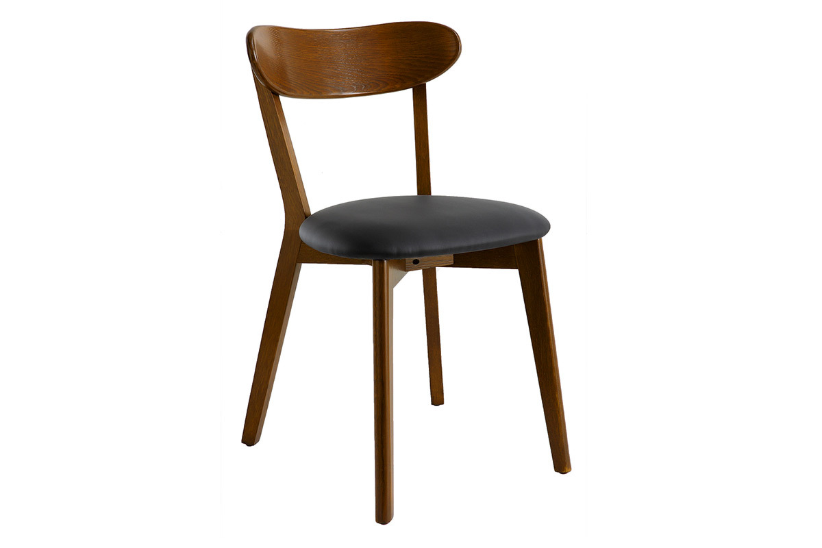 Chaises vintage en bois fonc� et noir (lot de 2) DOVE