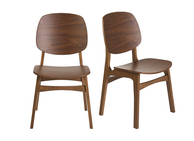 Chaises vintage en bois fonc&eacute; noyer (lot de 2) SOQUETTE