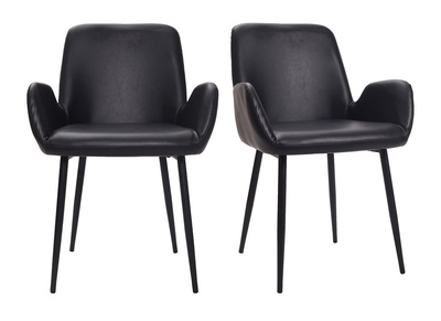 Chaises vintage noires (lot de 2) TIKA
