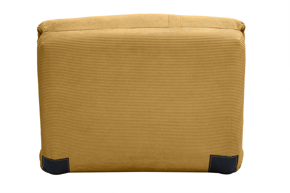 Chauffeuse 1 place convertible en tissu velours c�tel� jaune curry SPENCER