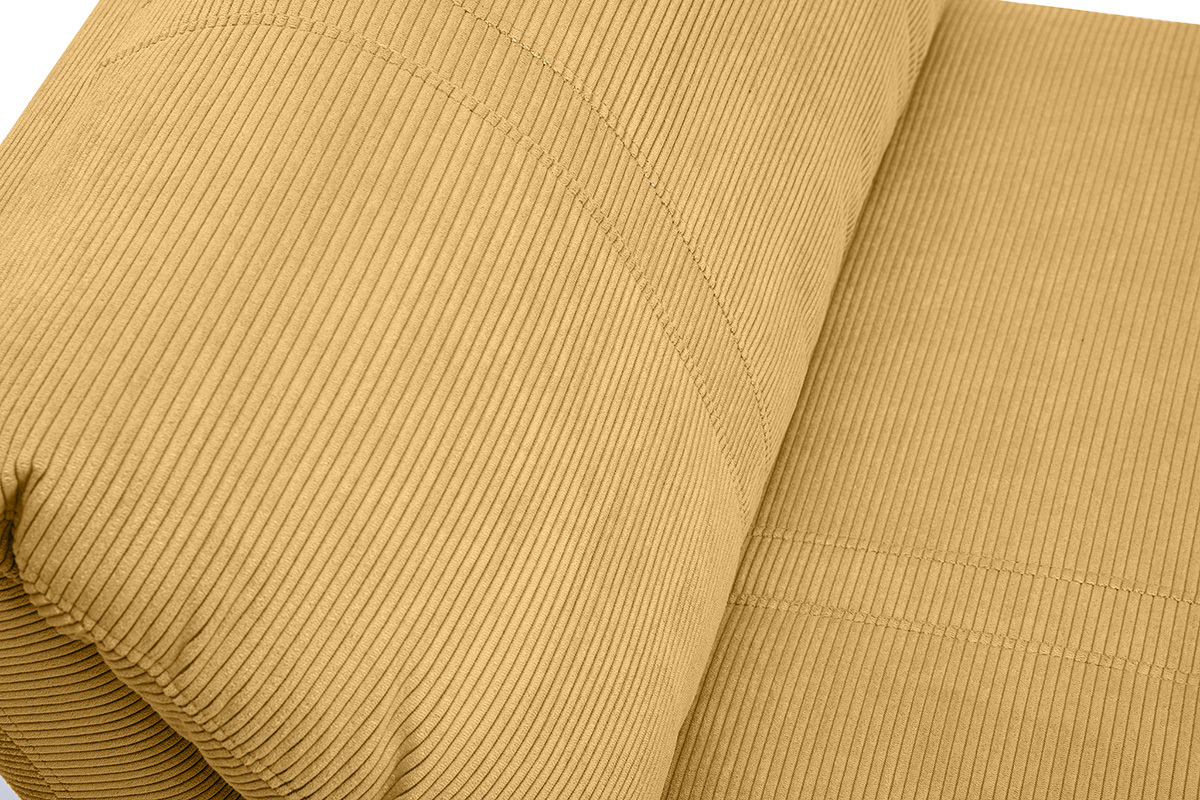 Chauffeuse 1 place convertible en tissu velours c�tel� jaune curry SPENCER