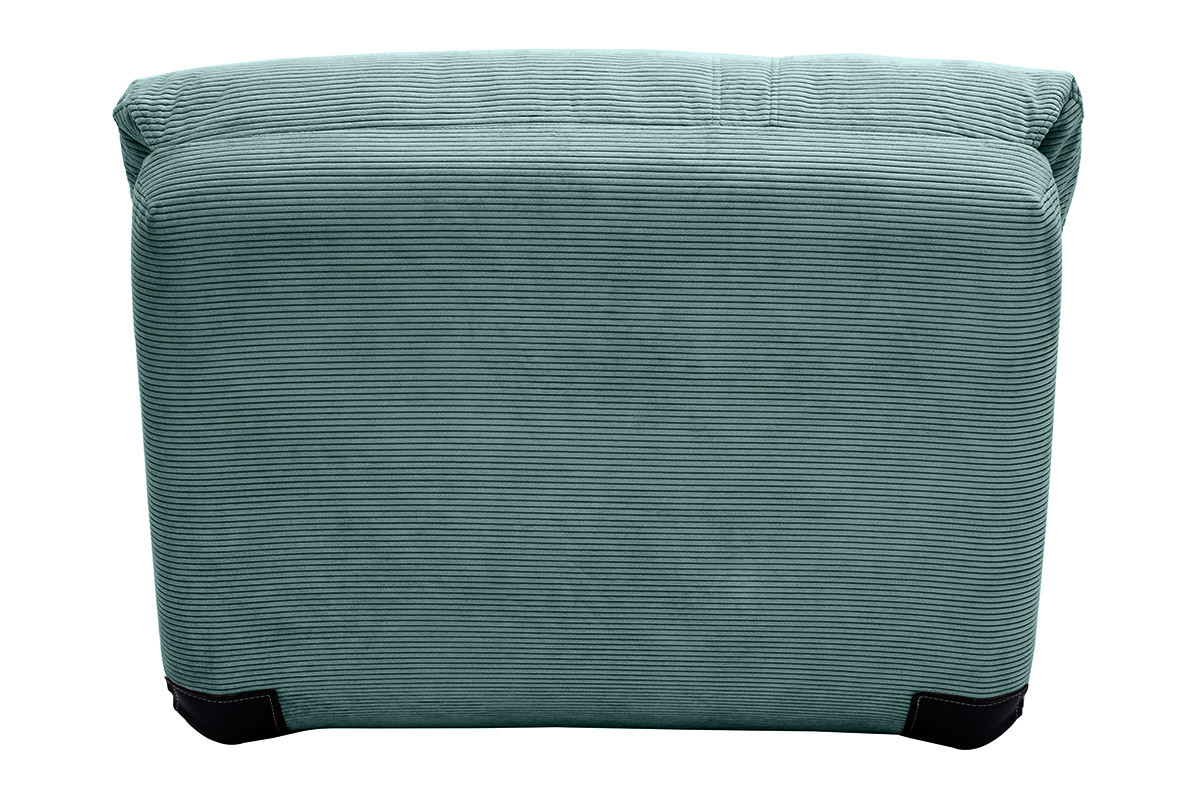 Chauffeuse 1 place SPENCER en tissu velours c�tel� vert c�ladon, vue de dos