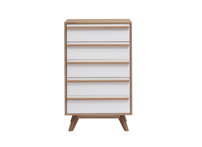 Commode chiffonnier - semainier scandinave 5 tiroirs L60 cm HELIA
