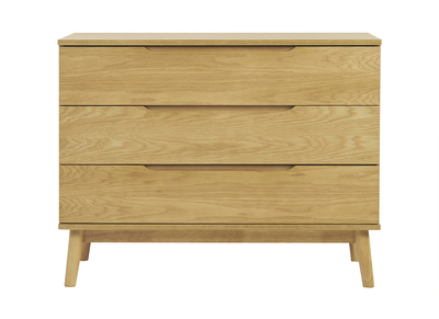 Commode scandinave bois clair ch&ecirc;ne 3 tiroirs L90 cm FELIX