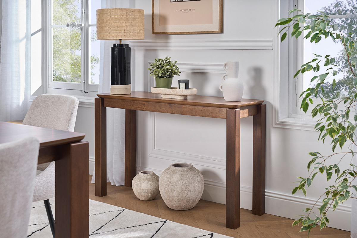 Console en bois fonc� noyer L120 cm RAYA