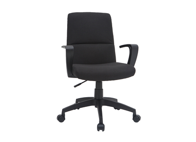 Fauteuil de bureau &agrave; roulettes design noire en tissu et m&eacute;tal CHUCK
